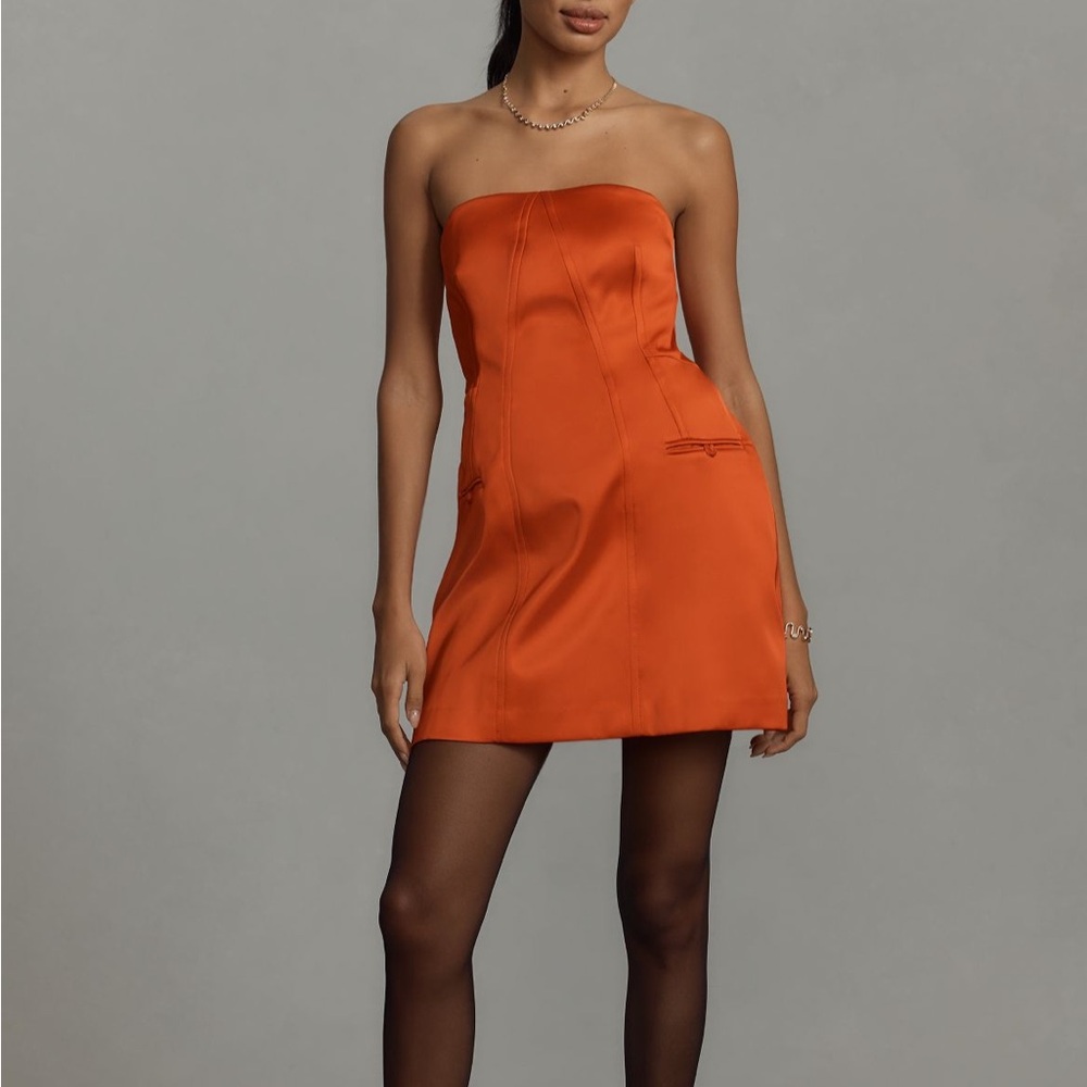 Anthropologie Strapless Sculpted Mini Dress NWT M